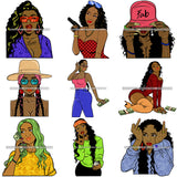 Bundle Of The Century 100 Afro Bad Ass Street Urban Goddess Hustle Woman Money Maker .SVG Cutting Files For Silhouette and Cricut and More!