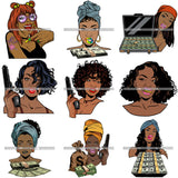 Bundle Of The Century 100 Afro Bad Ass Street Urban Goddess Hustle Woman Money Maker .SVG Cutting Files For Silhouette and Cricut and More!