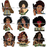 Bundle Of The Century 100 Afro Bad Ass Street Urban Goddess Hustle Woman Money Maker .SVG Cutting Files For Silhouette and Cricut and More!