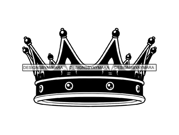 Crown Headwear Royalty Queen Royal Person King Authority Coronation Diadem Gold Jewelry .PNG .SVG Clipart Vector Cricut Cut Cutting