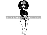 Afro Beautiful Black Woman SVG BBW Big And Bougie African American Ethnicity Queen Diva Classy Lady  .SVG .EPS .PNG Vector Clipart Cricut Circuit Cut Cutting