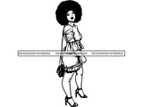 Afro Beautiful Black Woman SVG BBW Big And Bougie African American Ethnicity Queen Diva Classy Lady  .SVG .EPS .PNG Vector Clipart Cricut Circuit Cut Cutting
