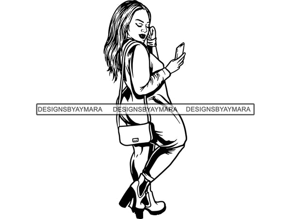 Afro Beautiful Black Woman SVG BBW Big And Bougie African American Ethnicity Queen Diva Classy Lady  .SVG .EPS .PNG Vector Clipart Cricut Circuit Cut Cutting