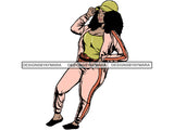 Afro Thick BBW Woman African American Ethnicity Queen Diva Classy Lady Beautiful Big And Bougie  PNG JPG EPS Vector Clipart