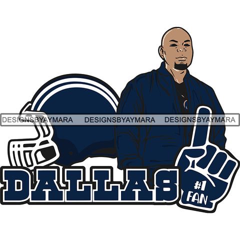Dallas Man #1 Fan Football Team Sport SVG Cutting Files For Cricut and More