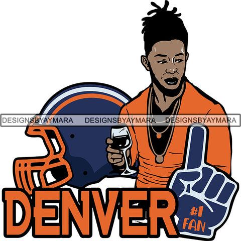 Denver Man #1 Fan Football Team Sport SVG Cutting Files For Cricut and More