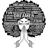Afro Woman Praying Hair Quotes Educated Smart Queen SVG Cutting Vector Files Cricut Silhouette Best Price!