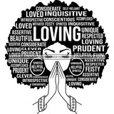 Afro Woman Praying Hair Quotes Educated Smart Queen SVG Cutting Vector Files Cricut Silhouette Best Price!