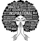 Afro Woman Praying Hair Quotes Educated Smart Queen SVG Cutting Vector Files Cricut Silhouette Best Price!