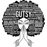 Afro Woman Praying Hair Quotes Educated Smart Queen SVG Cutting Vector Files Cricut Silhouette Best Price!