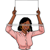 Black Queen Holding A Sign Banner Up JPG PNG  Clipart Cricut Silhouette Cut Cutting