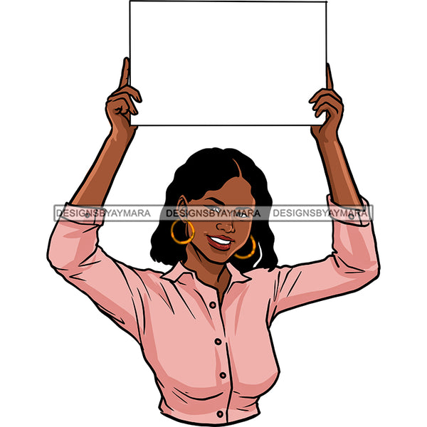 Black Queen Holding A Sign Banner Up JPG PNG  Clipart Cricut Silhouette Cut Cutting