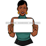 Black Queen Holding A Sign Banner Up JPG PNG  Clipart Cricut Silhouette Cut Cutting