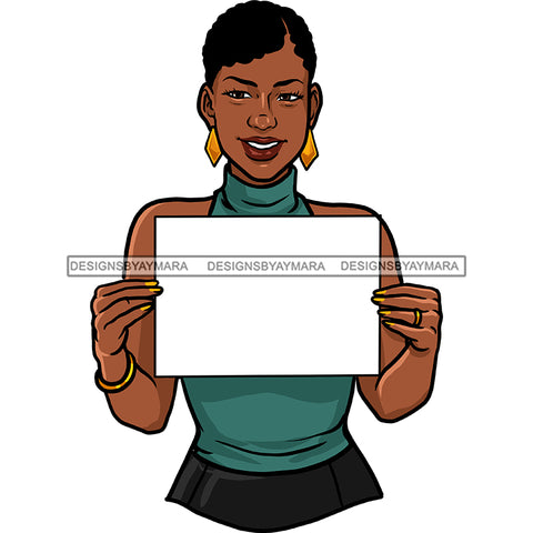 Black Queen Holding A Sign Banner Up JPG PNG  Clipart Cricut Silhouette Cut Cutting