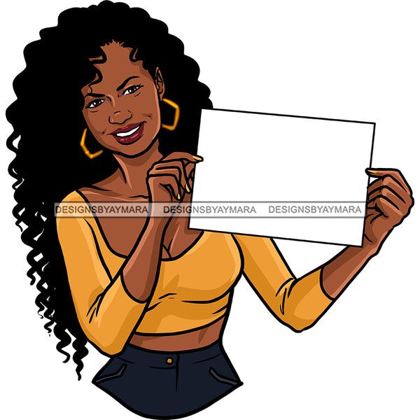 Black Queen Holding A Sign Banner Up JPG PNG  Clipart Cricut Silhouette Cut Cutting