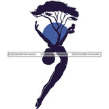 Sensual Woman Silhouette African Wildlife Proud Roots Safari Savanna Africa Continent Exotic Scenic SVG Cutting Files