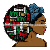 Afro Diva Quotes Bow Queen Blessed Fancy  SVG Cutting Files For Silhouette Cricut