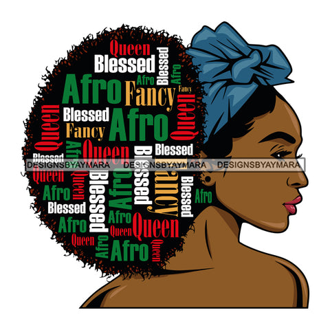 Afro Diva Quotes Bow Queen Blessed Fancy  SVG Cutting Files For Silhouette Cricut