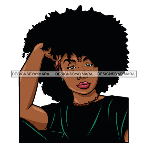 Afro Urban Street  Sexy Lips Afro Hair Style Portrait SVG Cutting Files For Silhouette Cricut