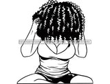 Black And White Woman Wavy Afro Hair  SVG JPG PNG Vector Clipart Cricut Silhouette Cut Cutting