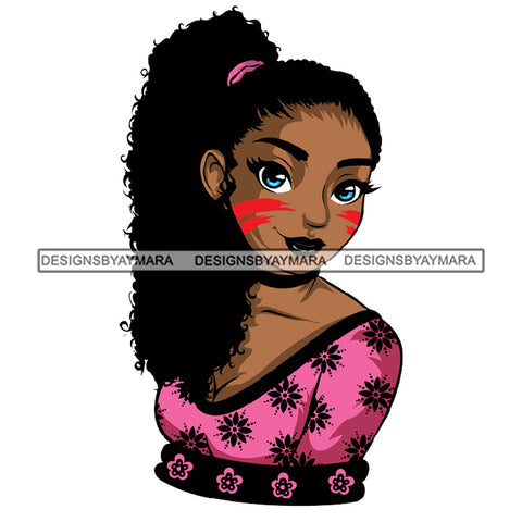 Afro African Lady Pretty Face Goddess Glamour Fashion Vector SVG Cutting Files