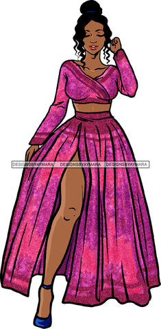 Afro Beautiful Woman Fashion Female Girl Model Dress Goddess Diva Classy Lady .SVG Cut Files For Silhouette Cricut and More!