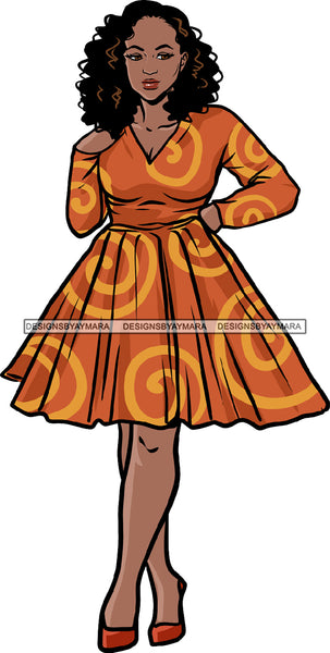 Afro Beautiful Woman Fashion Female Girl Model Dress Goddess Diva Classy Lady .SVG Cut Files For Silhouette Cricut and More!