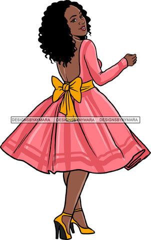 Afro Beautiful Woman Fashion Female Girl Model Dress Goddess Diva Classy Lady .SVG Cut Files For Silhouette Cricut and More!