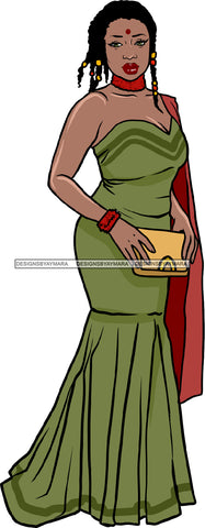 Afro Beautiful Woman Fashion Female Girl Model Dress Goddess Diva Classy Lady .SVG Cut Files For Silhouette Cricut and More!