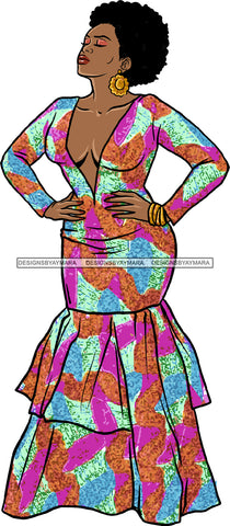 Afro Beautiful Woman Fashion Female Girl Model Dress Goddess Diva Classy Lady .SVG Cut Files For Silhouette Cricut and More!