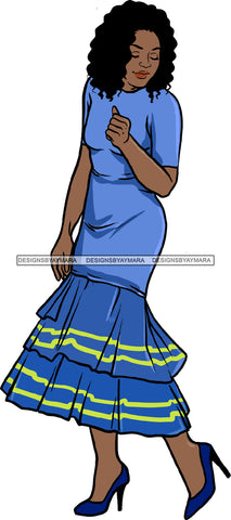 Afro Beautiful Woman Fashion Female Girl Model Dress Goddess Diva Classy Lady .SVG Cut Files For Silhouette Cricut and More!