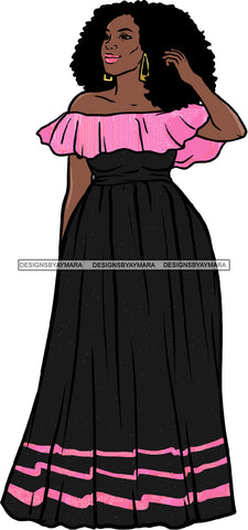 Afro Beautiful Woman Fashion Female Girl Model Dress Goddess Diva Classy Lady .SVG Cut Files For Silhouette Cricut and More!