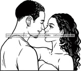 Smiling Couple Open Hairs Girl Boy Romantic Man Doing Romance True Love Relationship Goals Soulmates Black And White Vector SVG JPG PNG Clipart Cricut Silhouette Cut Cutting