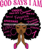 Afro Goddess God Says I Am Cancer Survivor Fighter Strong Woman Layered .SVG Cutting Files Silhouette Cricut Cut Cutting