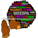 Afro Succesful Woman Hair Quotes Black Lives Matter Proud Roots Nubian Melanin SVG Cut Files
