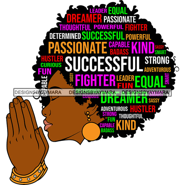 Afro Succesful Woman Hair Quotes Black Lives Matter Proud Roots Nubian Melanin SVG Cut Files