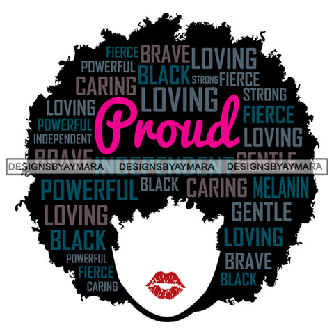 Afro Woman Black Life Quotes Proud Queen SVG Cutting Files For Silhouette Cricut