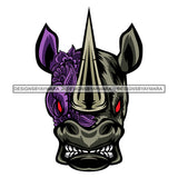 Rhino Floral Face Wildlife Animal Kingdom Flowers Leaves Tattoo Ink Art SVG JPG PNG Vector Clipart Cricut Silhouette Cut Cutting