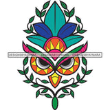Colorful Owl Eyes Tree Plant Leaves Leaf SVG JPG PNG Vector Clipart Cricut Silhouette Cut Cutting