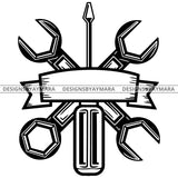 Repair Handyman Tool Kit Symbol Service B/W SVG JPG PNG Vector Clipart Cricut Silhouette Cut Cutting