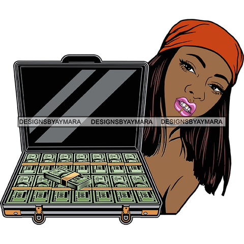 Afro Badass Goddess Gun Money Gangster Woman .SVG Cutting Files For Silhouette and Cricut and More!