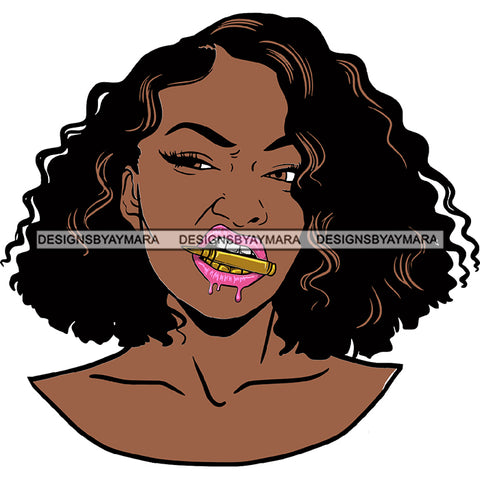 Afro Badass Goddess Gun Money Gangster Woman .SVG Cutting Files For Silhouette and Cricut and More!