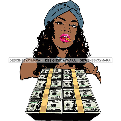 Afro Badass Goddess Gun Money Gangster Woman .SVG Cutting Files For Silhouette and Cricut and More!