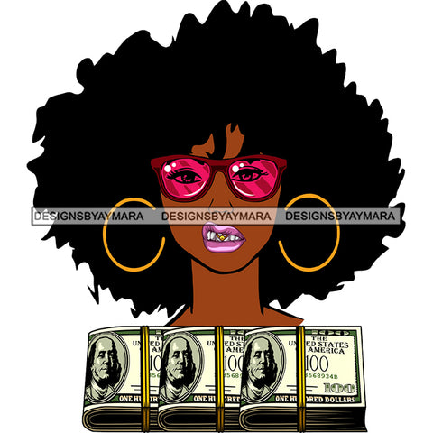 Afro Badass Goddess Gun Money Gangster Woman .SVG Cutting Files For Silhouette and Cricut and More!