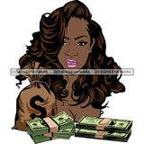 Afro Badass Goddess Gun Money Gangster Woman .SVG Cutting Files For Silhouette and Cricut and More!