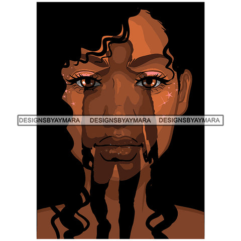 Walking Man Boy Shadow Black African Hot Beautiful Hazel Eyes Woman Curly Hairs Girl Tattoo Magic Melanin Nubian American Lady SVG JPG PNG Vector Clipart Cricut Silhouette Cut Cutting