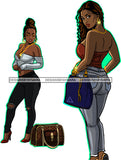 Afro Urban Street Girl Fashion Model Friends Hustle Goddess Hipster Boss Lady Black Woman Nubian Queen Melanin SVG Cutting Files For Silhouette Cricut and More