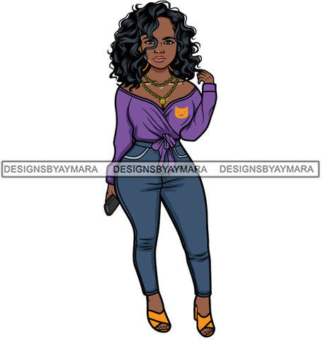 Afro Lola Fashion Model Beauty Stylish Trendy Girl Glamour Vogue .SVG Clipart Vector Cutting Files For Silhouette Cricut and More!