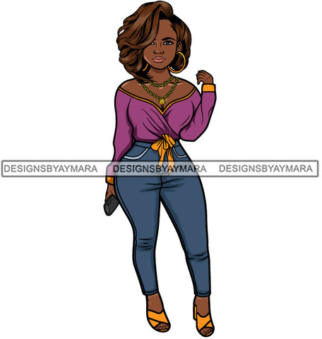 Afro Lola Fashion Model Beauty Stylish Trendy Girl Glamour Vogue .SVG Clipart Vector Cutting Files For Silhouette Cricut and More!