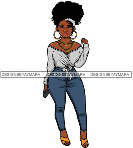 Afro Lola Fashion Model Beauty Stylish Trendy Girl Glamour Vogue .SVG Clipart Vector Cutting Files For Silhouette Cricut and More!